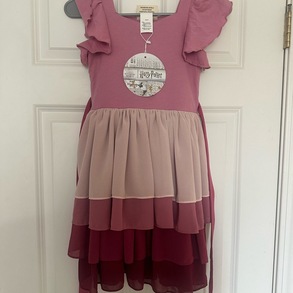 Harry Potter Layered Pink and Burgundy Kids Dress